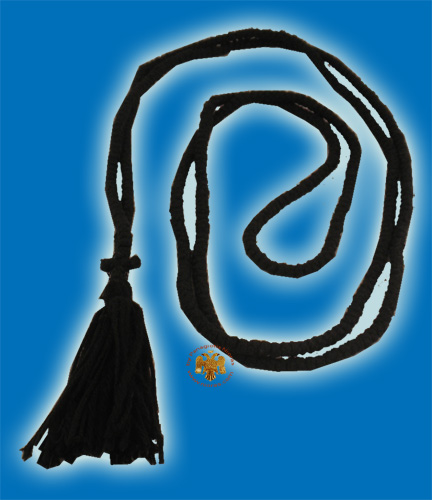 Orthodox Praying Rope Kombosxini 500 Knots Black Colored with Cross Tessel